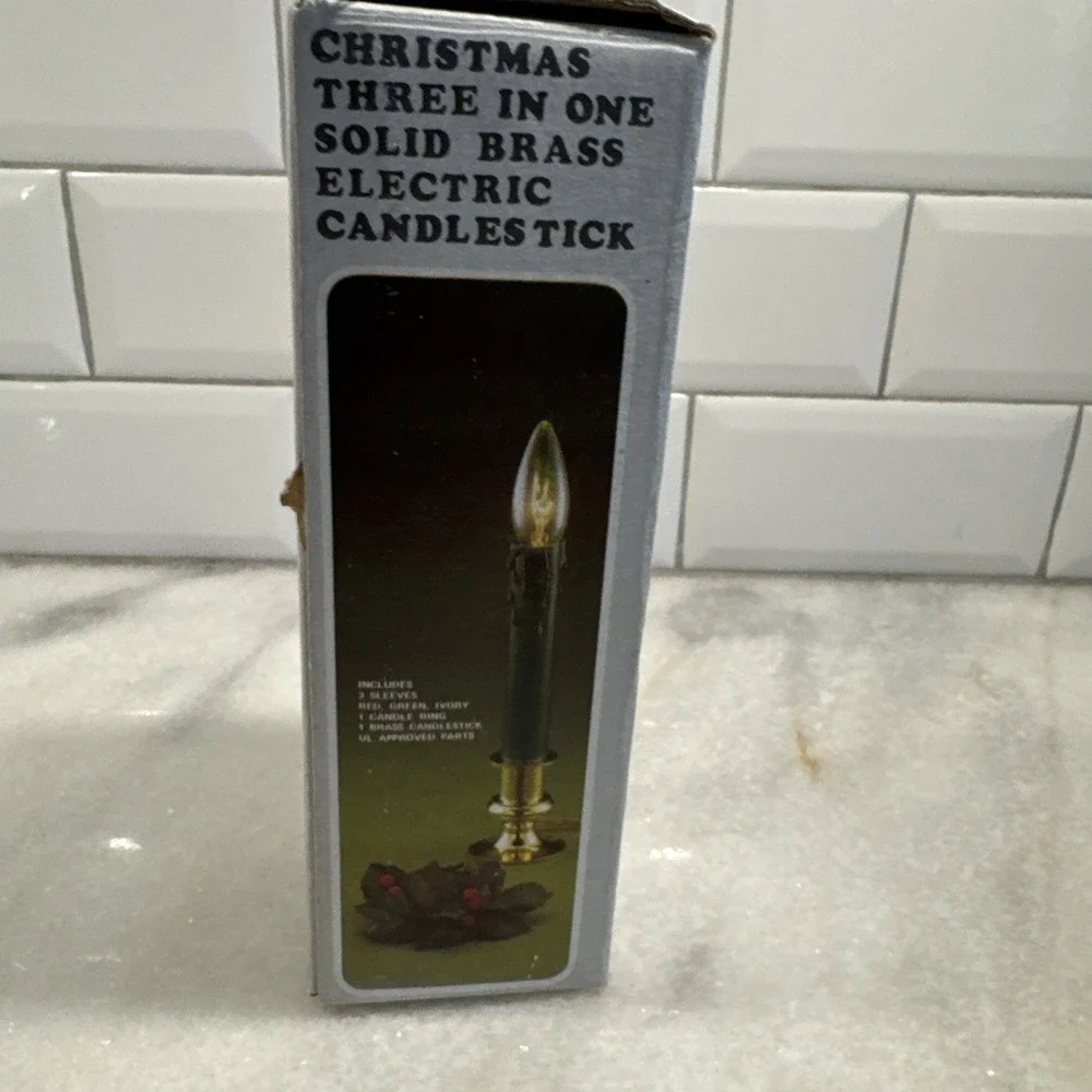 Vintage Brass Electric Candle 3 In 1 Color‎ Change Candle/Window Light